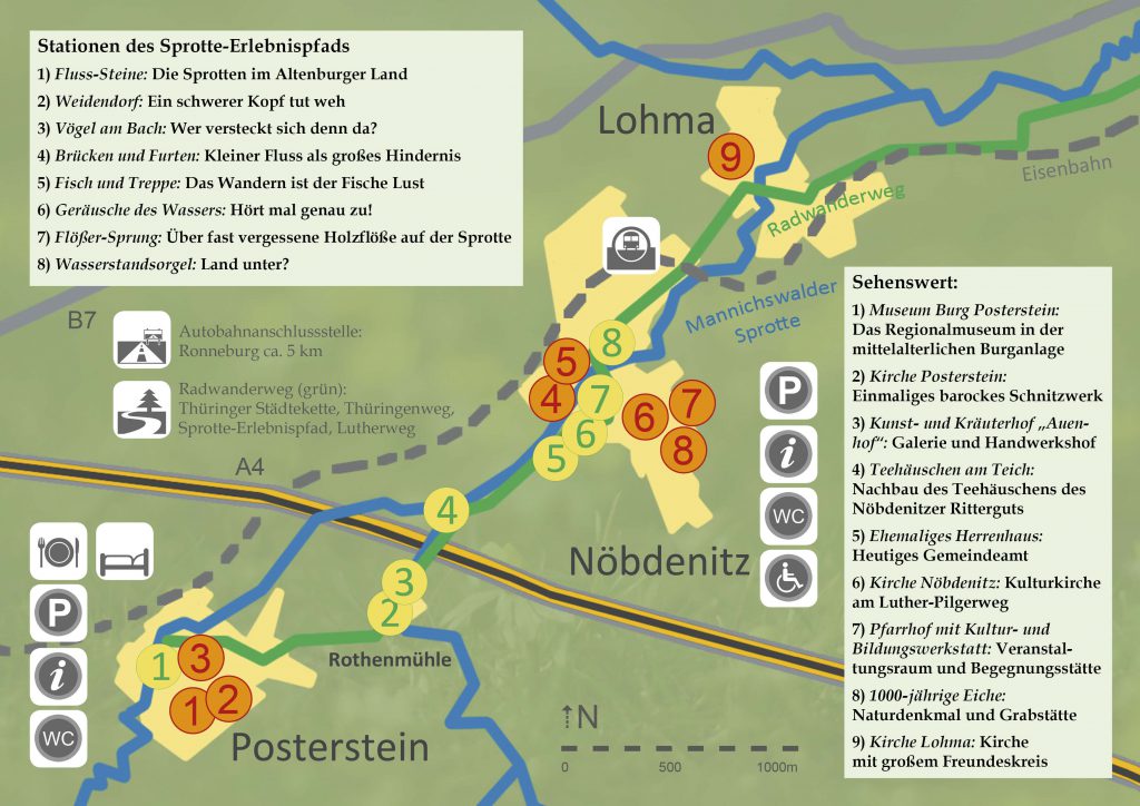 Karte: Der Sprotte-Erlebnisweg zwischen Lohma, Nöbdenitz und Posterstein